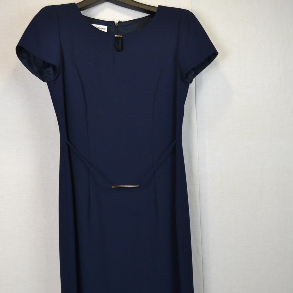 David Warren Dress SIZE 6 navy blue career wear